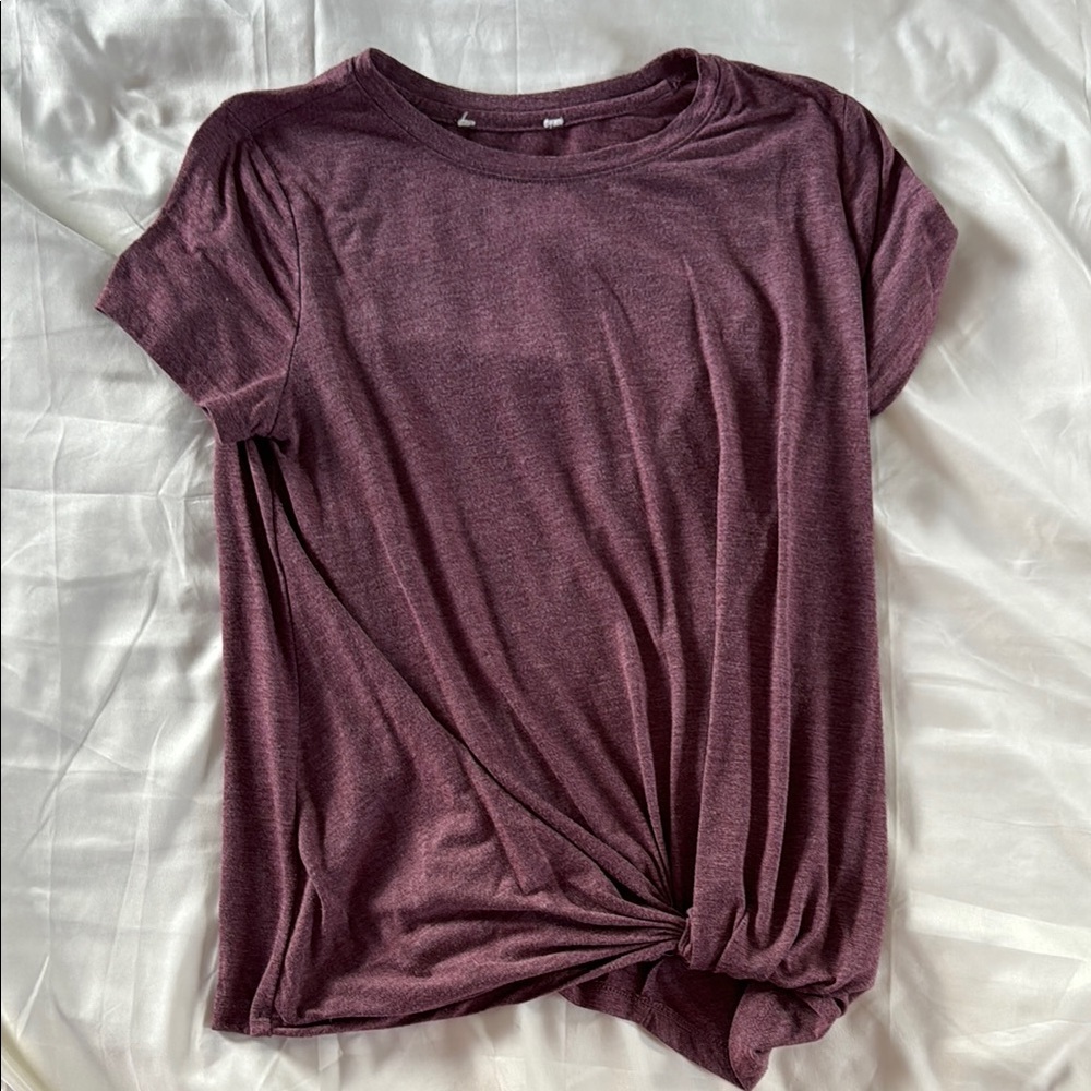 Hippie Rose Purple Tie Front Relaxed T-Shirt
